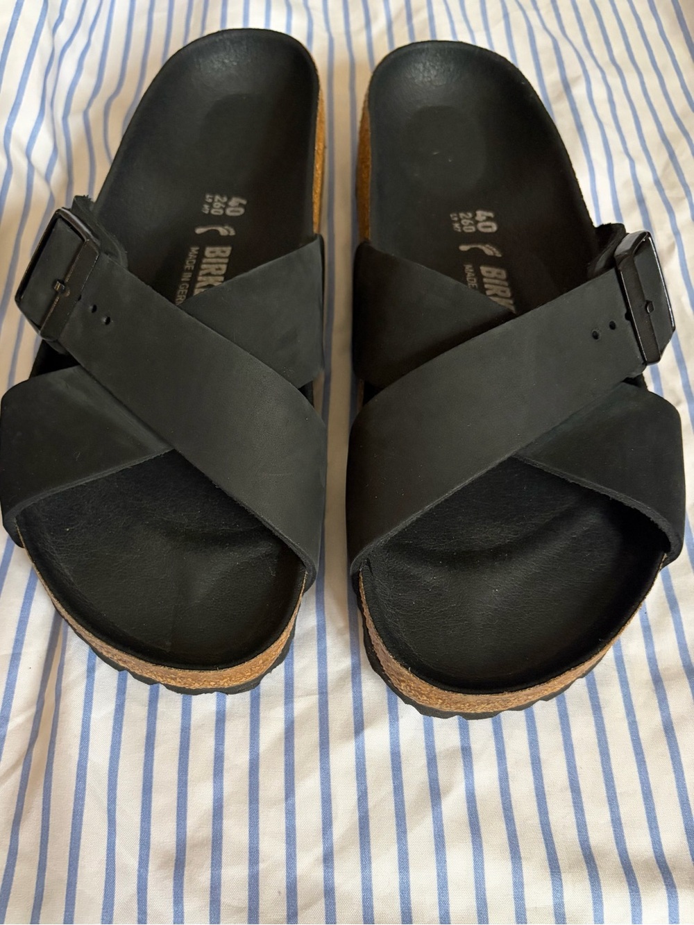 Birkenstock Black Sienna Crisscross Cork Footbed Sandals
